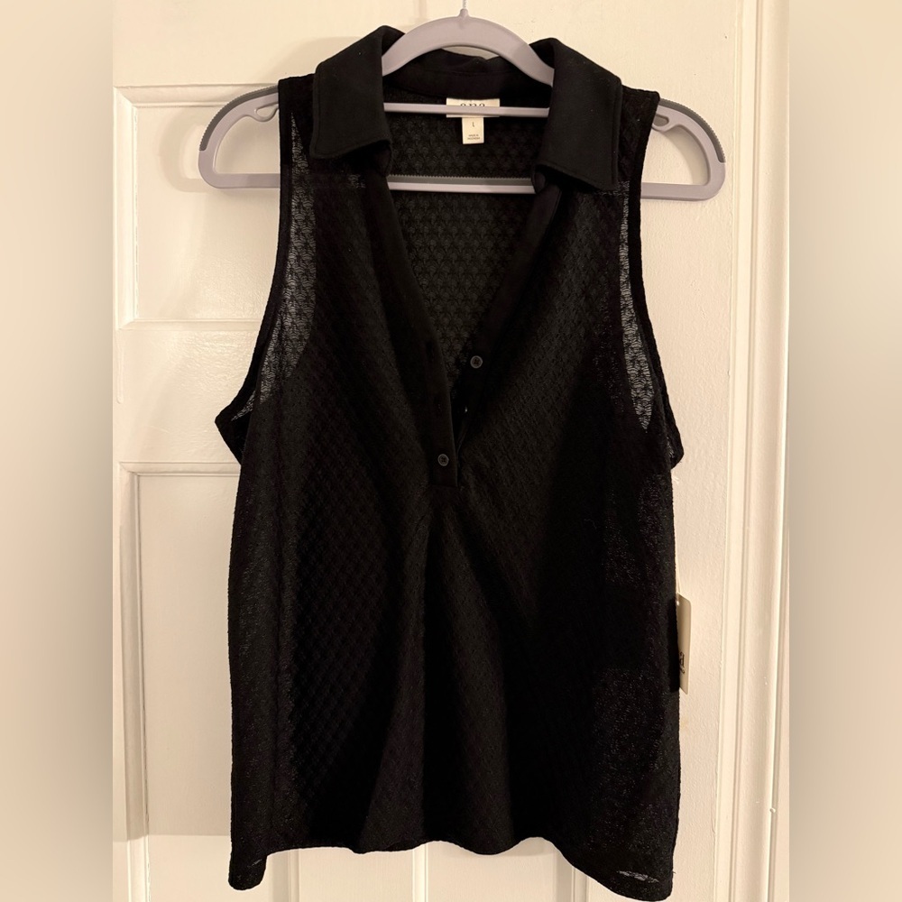 a.n.a Black Sleeveless Blouse NWT
